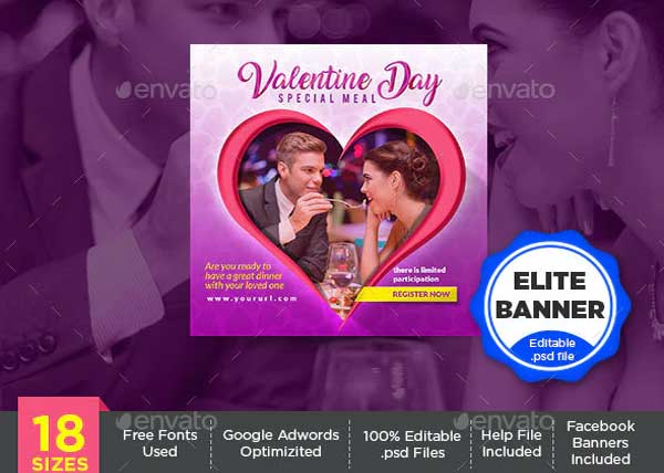 Valentines Day Banner Template