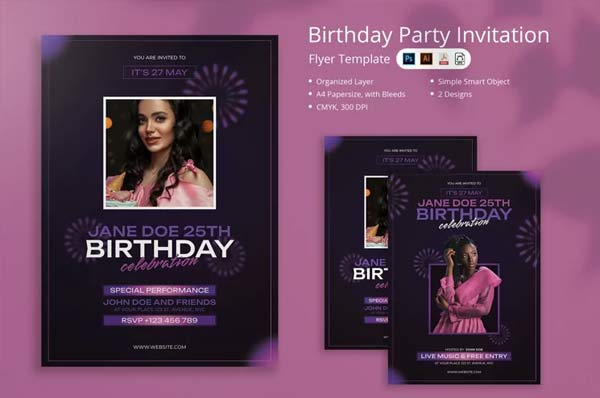 Best Birthday Party Flyer Design