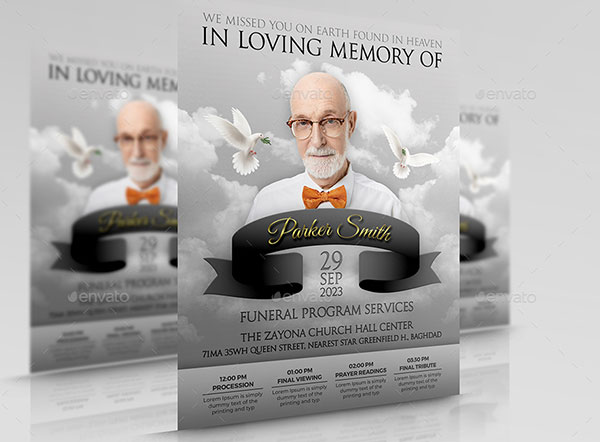 Best Funeral Program Flyer Templates – Free & Premium PSD, Ai, Word, Doc, InDesign, Formats Download
