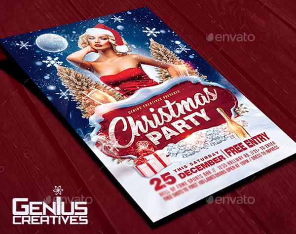 Best Red Christmas Party Flyer Template