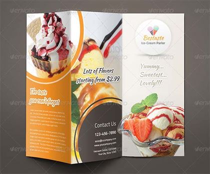 Bestaste Food Menu Trifold Brochure
