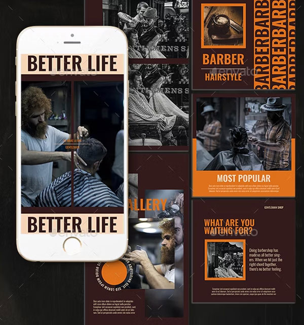Better Life Barbershop Instagram Templates