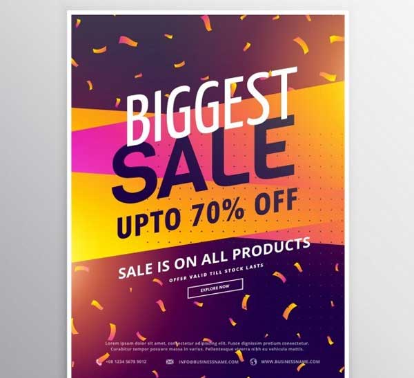 Biggest Sale Free Vector Flyer