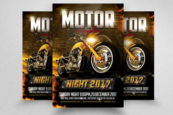 Bike Racing Night Show Flyer Template