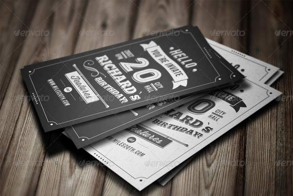 Birthday Invitation Postcard Template