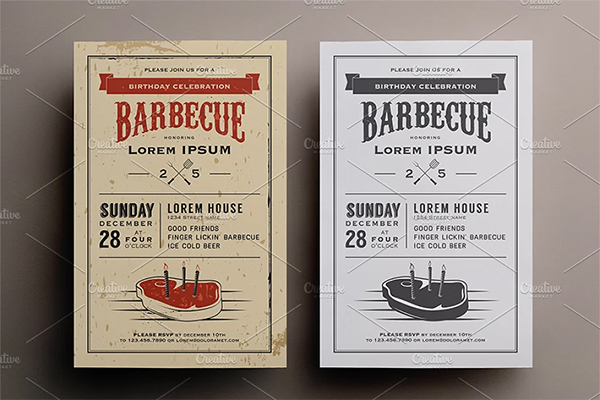 Birthday Steak BBQ invitation