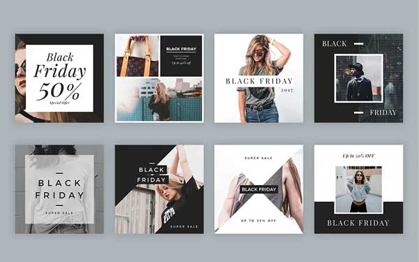Black Friday Minimal Social Media Banners