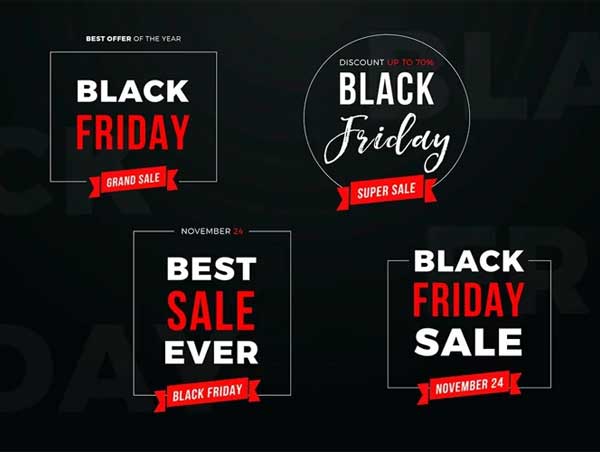 Black Friday Sale Banners Set