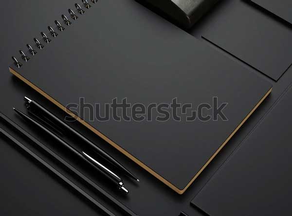 Black Branding Elements Mockup PSD