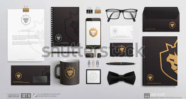 Black Business Stationery Mockup