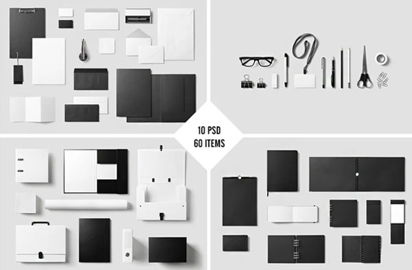 Black Corporate Stationery Mock-Up