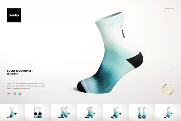 Black Foot Sock Mockup