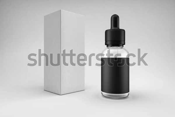 Black Glass Bottle Mockup