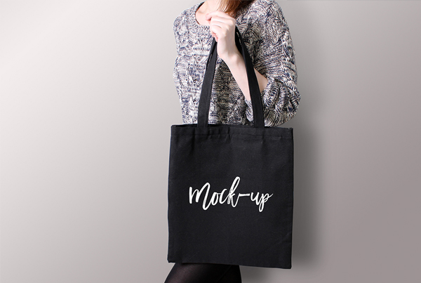 Black Tote Bag Mockup