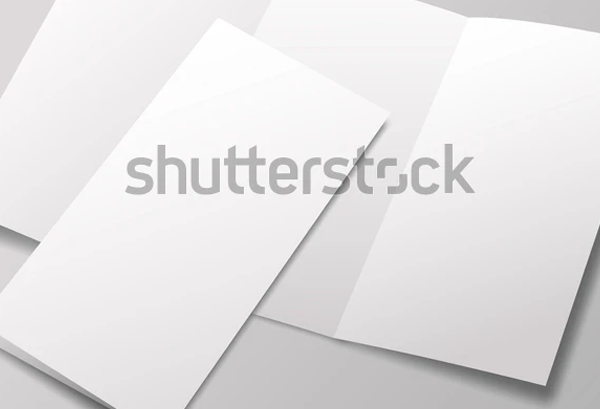 Blank Bifold Brochure Vector Template