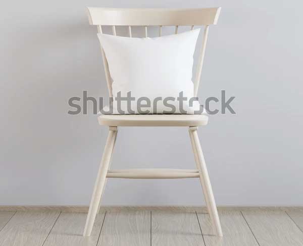 Blank Chair and Pillow Mockup