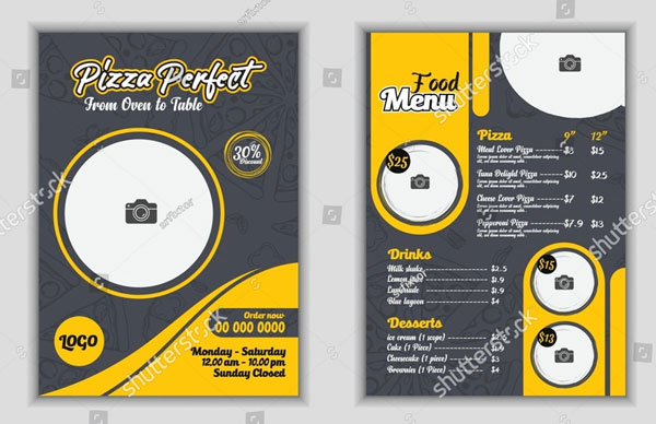 Blank Food Menu Flyer Template