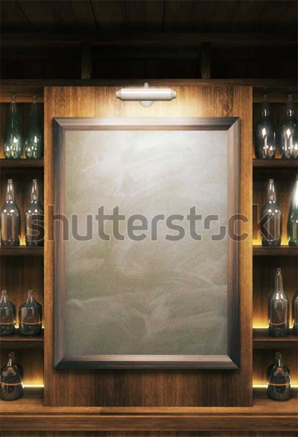 Blank Menu Chalkboard Mockup in Pub