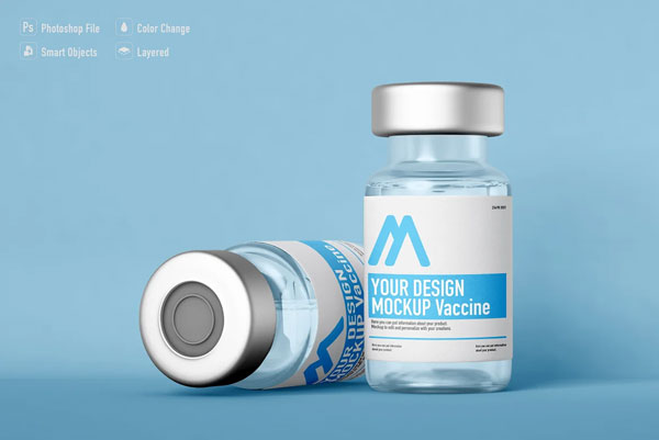 Blank Vaccine Bottle Mockups