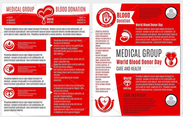 Blood Donation Medical Brochure And Poster Template