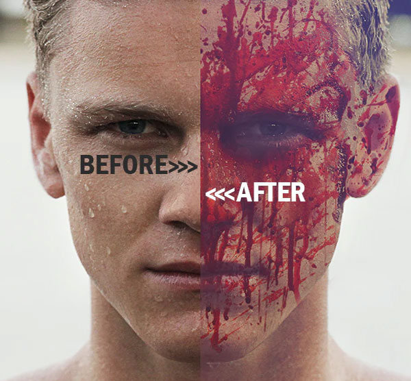 Blood Face Photoshop Action