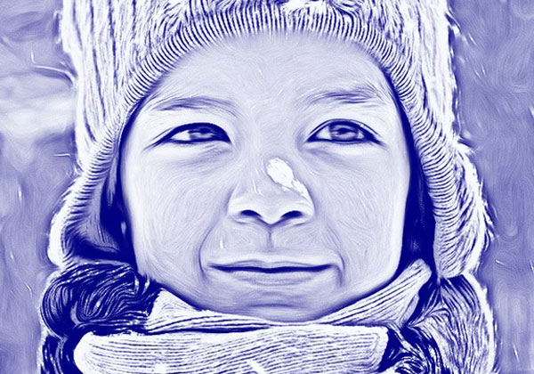 Blue Ink Photoshop Action