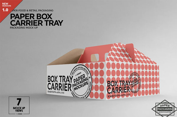 Free Paper Donut Box Packaging Mock Up