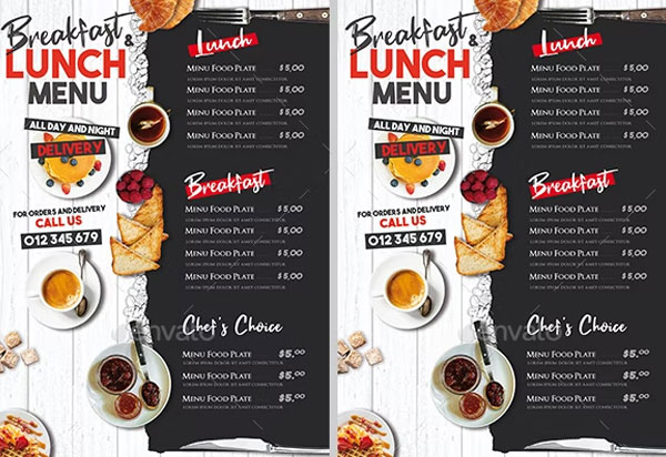 Breakfast Lunch Menu Flyer Template