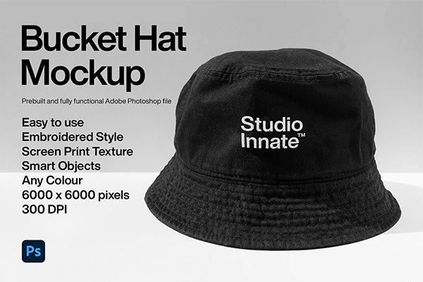 Bucket Hat PSD Mockup
