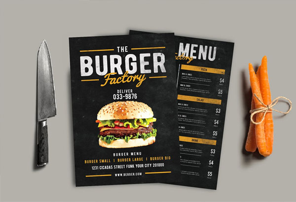 Burger Factory Menu