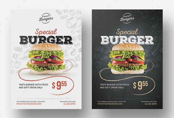 Burger And Coffee Menu Flyer Template Download