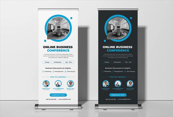 Business Conference Event Planner Roll-up Banners