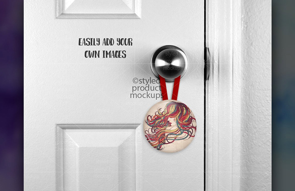 Button Door Hanger Mockup