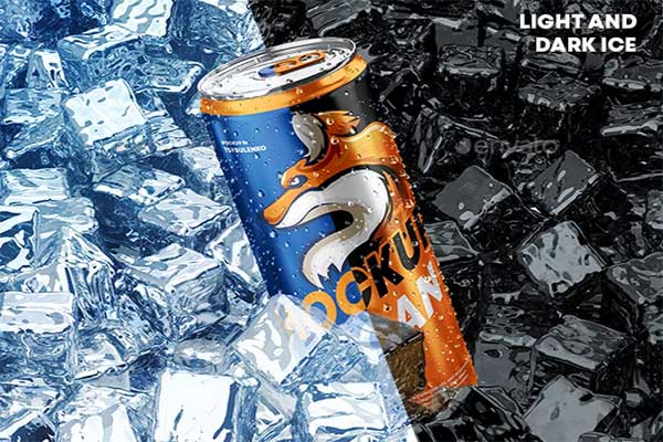 Can Mockup with Ice