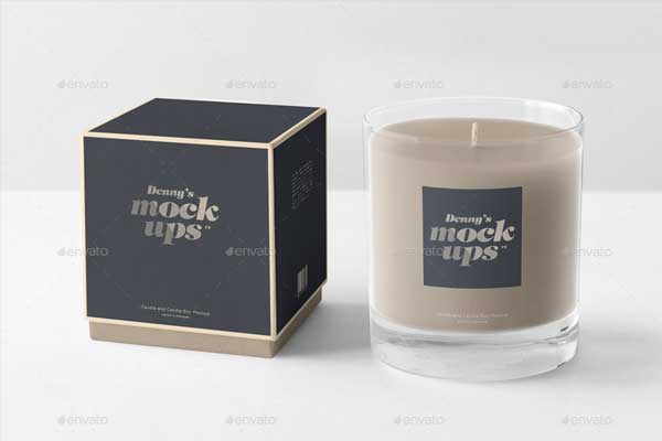 Candle in Gift Box Mockup