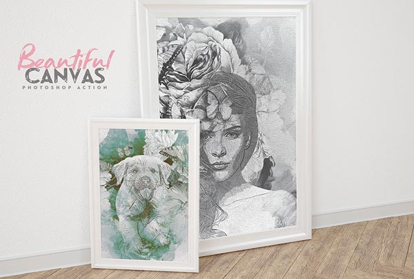 Canvas Photoshop Action Template