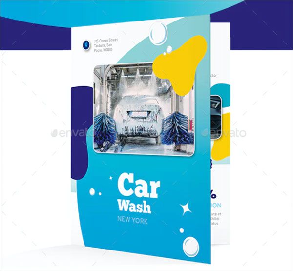 Car Wash Bifold Brochure Template