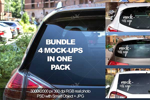 Car Rear Window Mockups Bundle