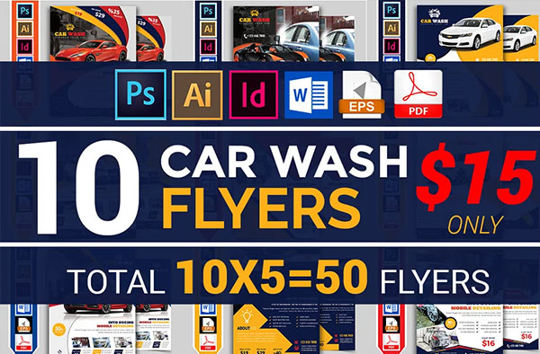 Car Wash Flyers Bundle