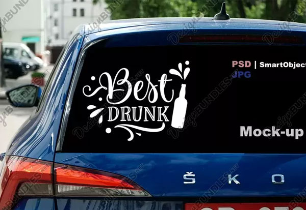 Car Window Mockup PSD Template