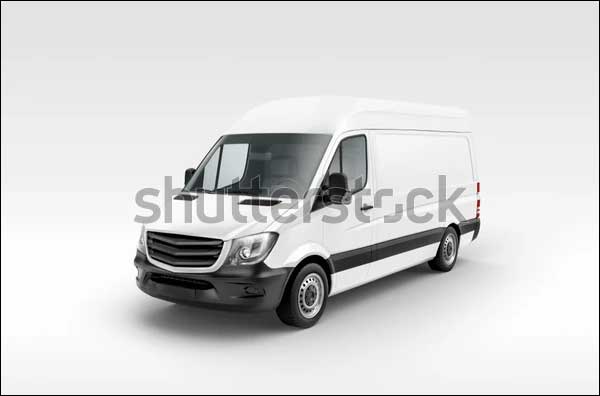 Cargo Express Van Mockup