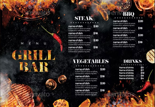 Chalkboard Christmas Menu Flyer