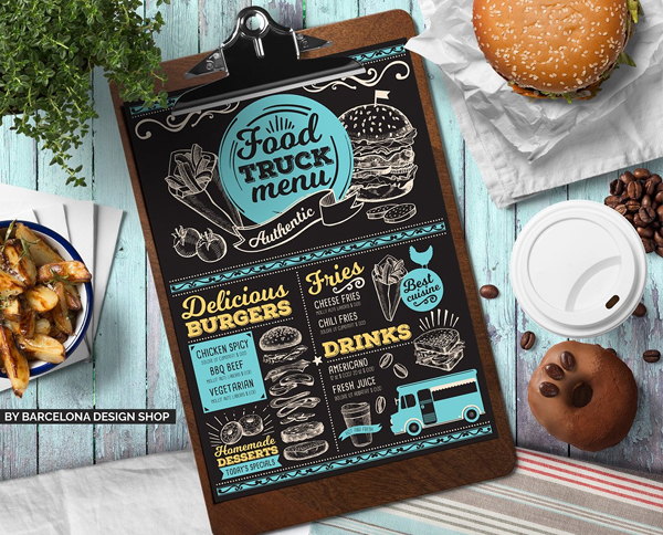 Chalkboard Food Truck Menu Template