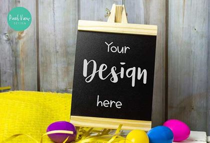 Chalkboard Sign Mock-Up PSD Template