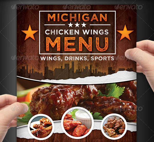 Chicken Buffalo Wings Menu Flyer