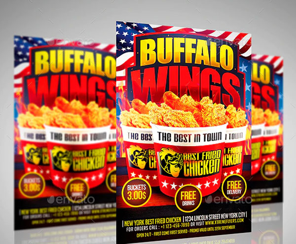 Chicken Wings Fast Food Flyer