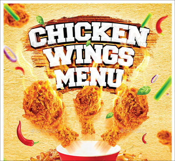 Chicken Wings Menu Flyer Template