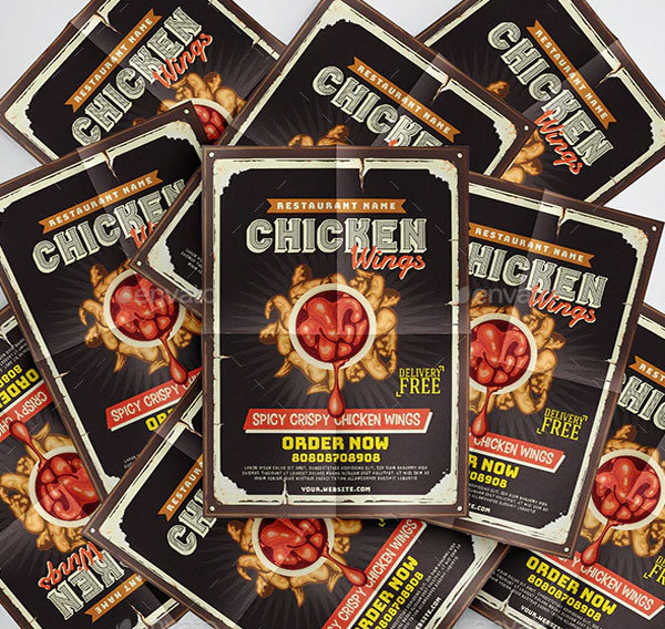 Chicken Wings Restaurant Flyers
