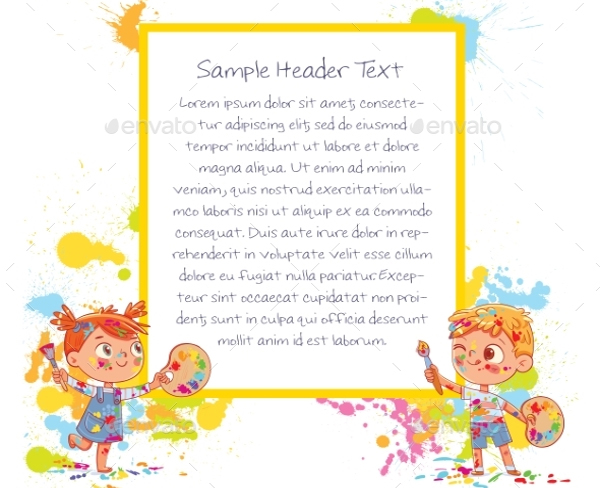 Children Paint Advertising Poster