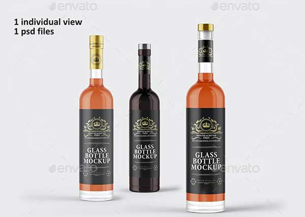 Chili Sauce Glass Bottle Mockup